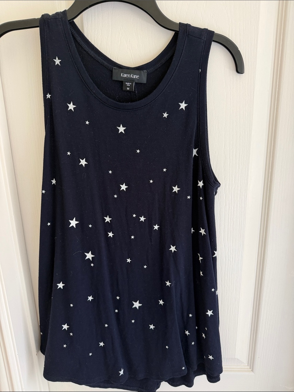 Karen Kane Navy Tank Top with White Star Print